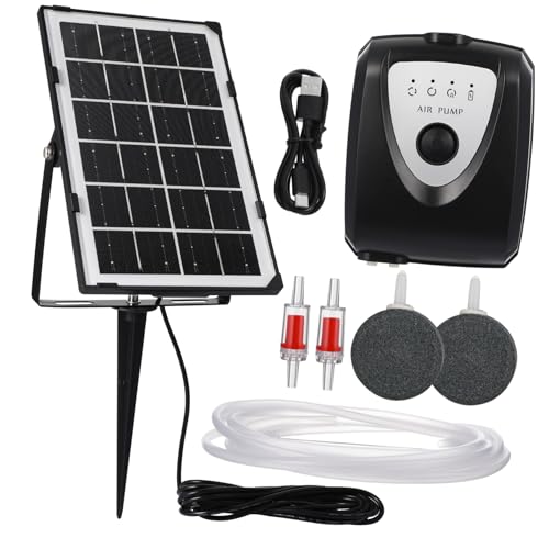 ibasenice Bomba De Aireación De Estanque Para Peces Solar y Portátil Fácil De Instalar