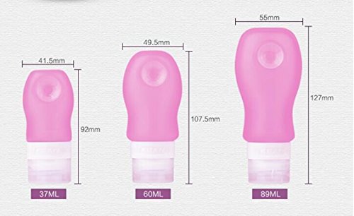 Fnship 4 Pack Sucker Type Portable Food Grade Squeeze Silicone Liquid Travel Bottles Tsa Approved For Shampoo, Conditioner, Lotion, Toiletries, Food Condiment(1Oz,White+Blue+Green+Pink) #TOP3