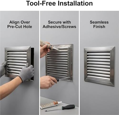 Paslanmaz Çelik Erişim Kapı Paneli Çıkarılabilir HVAC Havalandırma Kapağı Panjurlu Tavan Duvar Kapağı Sıhhi Tesisat ve Elektrik Bakımı için (35 x 35 cm) - Görsel 5