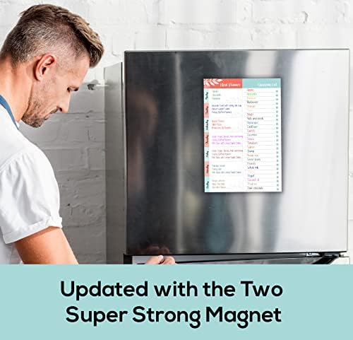 Meal planner and shopping list | 52 weekly tear-off pages | Meal planner pad | Magnetic meal planner for fridge | Magnetic Notepads with Grocery List for Fridge | Weekly/Daily Food Planning (1)