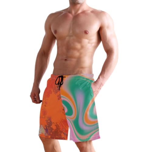 Short de plage extensible Quick au style art abstrait coloré et dynamique