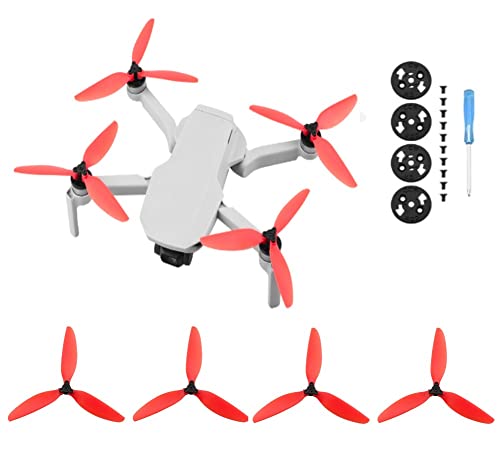 Dengofng Noise-Reduction Foldble 3-Blade Propeller for DJI Mavic Mini 2 RC Drone Propellers Props Silent Flight Propellers Blades Repair Parts for DJI Mavic Mini with Motor Cover