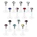Xpircn 14PCS Labret, 16g Monroe Lip Rings Tragus Helix Cartilage Earring Stud Barbell Body Piercings
