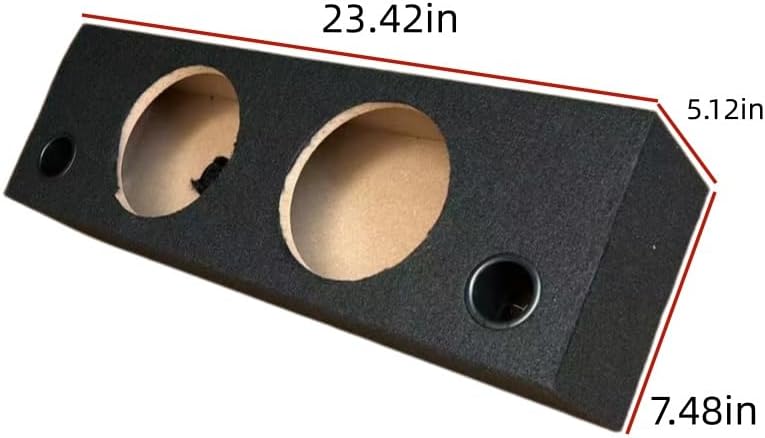 Dual 6.5 Inch Car Audio Subwoofer Enclosure Box, Sealed, Carpet Covered, Black and Gray (Black)