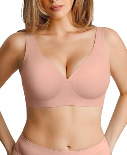 Wireless Bra Seamless Bras for Women Push Up No Underwire Bralettes Nude