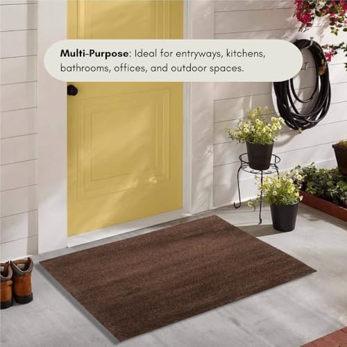 Image of Carpet for Hallway, Kitchen, and Modern InteriorsCarpetCozy Shag Runner for Living Room, Bedroom & Office Decor ETC Size 16x24 Inch, Patten-Solid Coffee