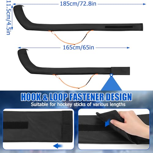 TOBWOLF Hockey Stick Bag, 600D Wear-resistant Oxford Ice Hockey Stick Bag for Flying - Fits Up to 2 Senior Sticks of Various Sizes, Adjustable Shoulder Strap for Easy Transport to Rink - Thumbnail 2