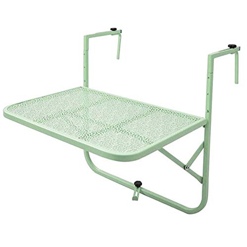 Qing Mei Balcón Colgado En La Pared Mesa Plegable Barandilla Simple Barandilla Colgante Al Aire Libre Protector Solar A Prueba De Lluvia Pequeña Mesa Plegable -3 Archivos Ajustables (tamaño: 60x40cm)