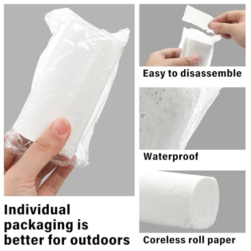 Image of Affrolling 6 Rolls Travel Toilet Paper to Go Packs Soft Bulk, Clear