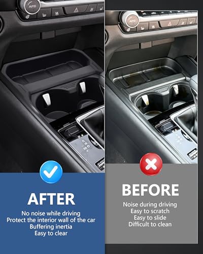 Image of Cup Holder Insert for 2023-2026 Mazda CX50, Soft TPE Rubber Cup Holder Liner for Center Console, Spill-Resistant Protector for Base /Select /Preferred /Premium /Turbo, Not for CX-5