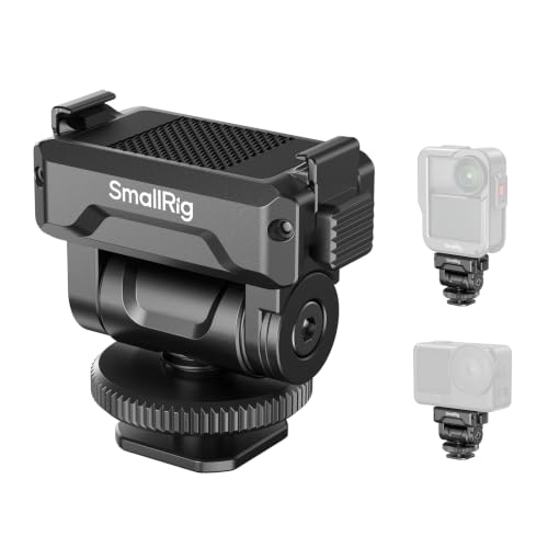 Image of SMALLRIG Quick-Release Cold Shoe Mount for DJI Osmo Action 6 / Nano, Features a 1 /4 inch-20 Threaded Hole and Cold Shoe, Supports 160 Tilt Swivel, for Magic Hand, Selfie Sticks, Camera Cages, 6440