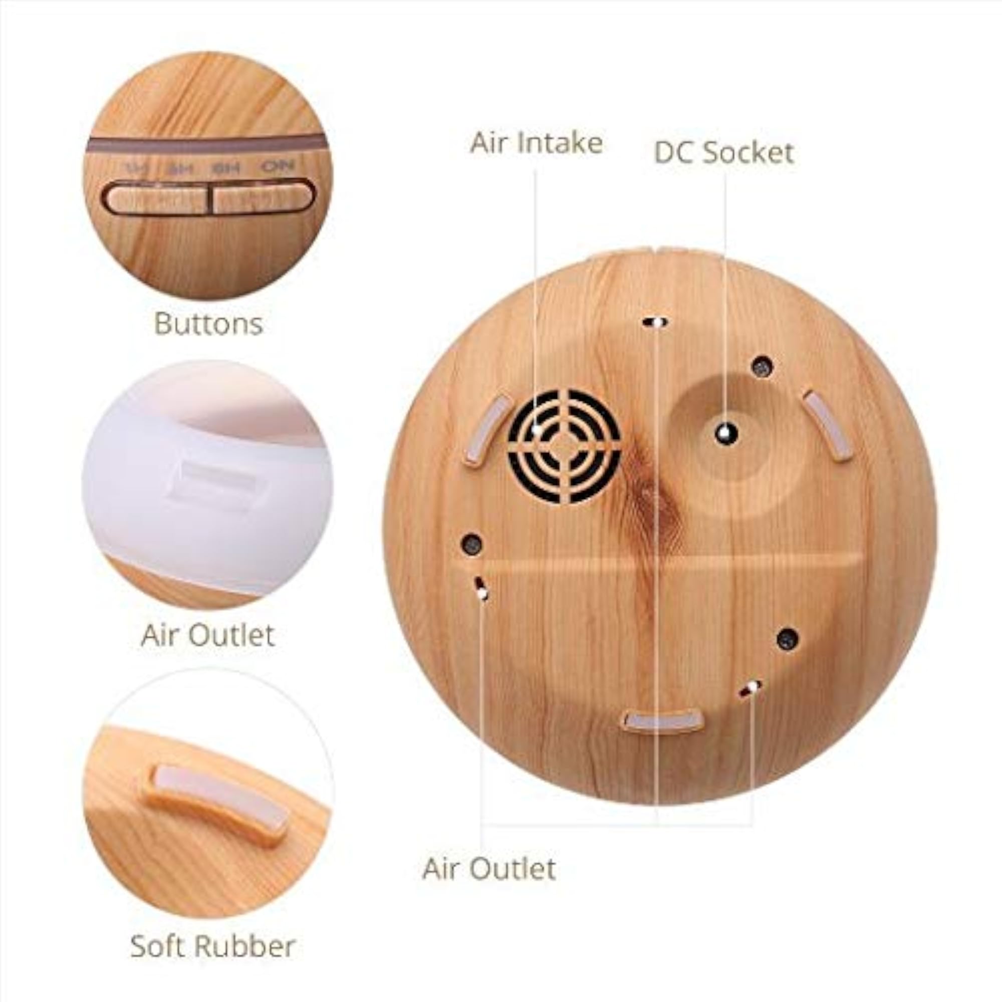 Pure Source Ultrasonic Humidifier & Essential Aroma Diffuser, 7 LED Lights