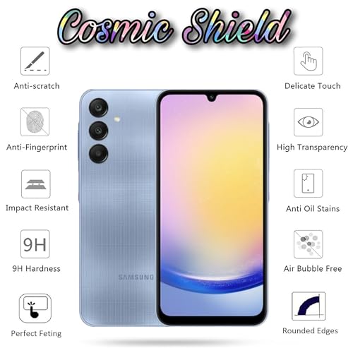 Image of Military-Grade Gorilla Tempered Glass Screen Protector for Samsung A15 5G / Samsung A25 5G (High Clarity) Full Screen Coverage, Scratch & Shockproof with Easy Installation Kit