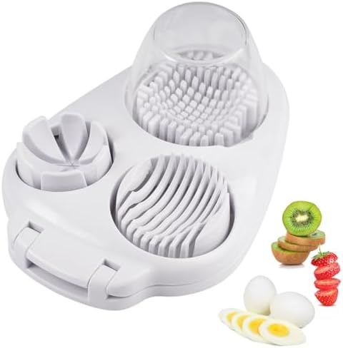 3 In 1 Egg Slicer For Hard Boiled Eggs, Strawberry Slicer Grape C...