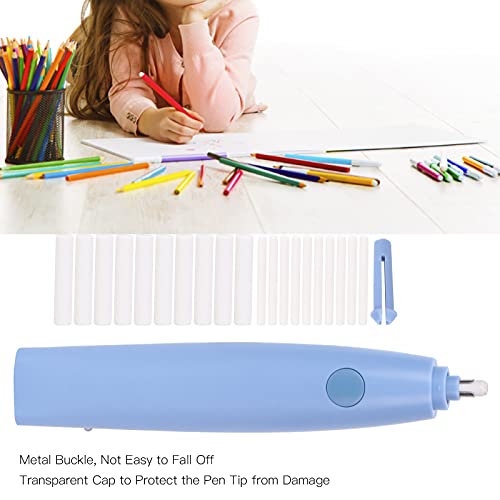 Electric Eraser Battery Operated Pencil Eraser Ergonomic Design Eraser With 20 Replacement Thick And Thin Refills(Light Blue) #TOP2