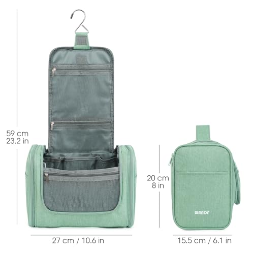 WANDF Duża kosmetyczka wisząca kosmetyczka dla kobiet, zestaw kosmetyków, duża kosmetyczka, torba na kemping, dla dzieci, kobiet, mężczyzn,Zielony