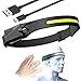 Torcia Frontale LED Ricaricabile USB,Con Sensore di Movimento,COB&XPE Proiettore e Faretto Super Luminoso a 230 ° con 5 Modalità,Lampada da Testa Leggera Impermeabile per pesca, corsa, escursionismo
