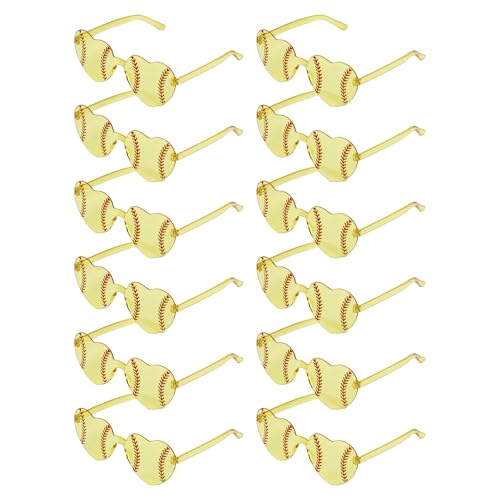 Penitue - 12pcs Softball Shaped Glasses, Sports Sunglasses Party Favors Gift Stuff for Team Teens Coaches Girl Accessories Decorations