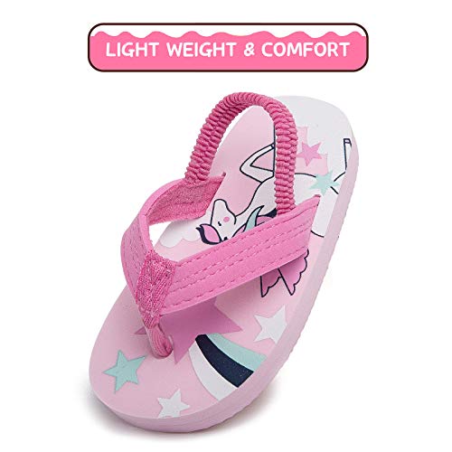 Image of Boys Girls Strap Flip Flops Sandals Cute Cartoon Unicorn Shark Toddler Flip Flop Kids Pool Beach Flat Slide Summer Water Shoes