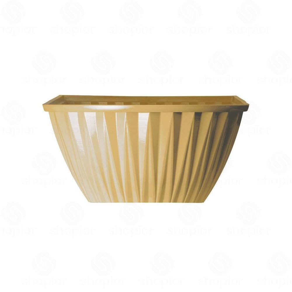 Rodeo Geometric Plastic Plant Pots & Planter – Indoor Outdoor, Lightweight Hanging Baskets, Bowls, Round & Square | Modern Faceted Flower Pot, Decorative Houseplant (23cm Square-Blonde Yellow-Pack 1)