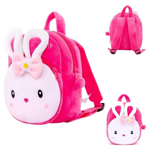 Image of Kids School Bag for Boys & Girls Lightweight & Durable Backpack Spacious with Cartoon Print Solid Partton (Kongi + Panda)