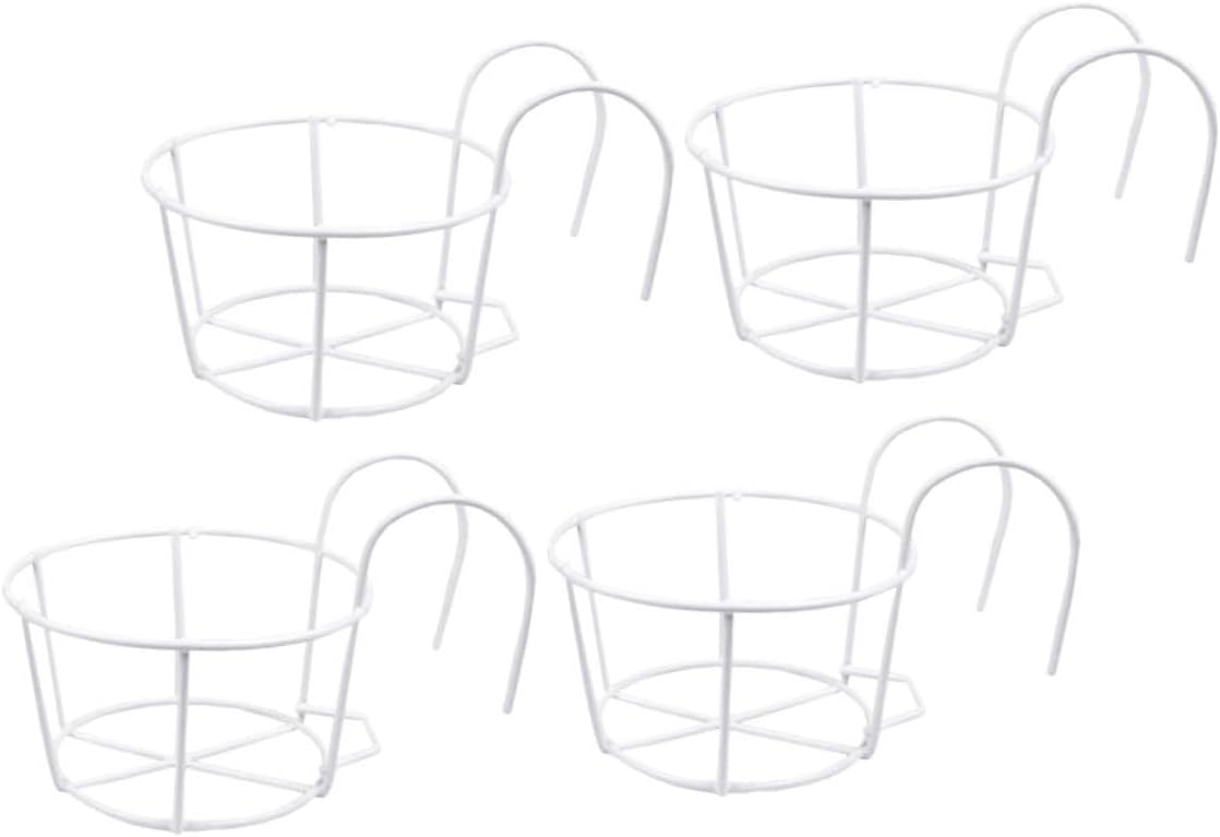 DOITOOL Xmas 4pcs Hanging Planters for Railings Balcony Flowerpot Hangers