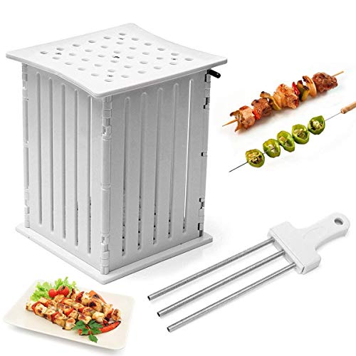36 Hoyos Vegetales Brochetas Comida Barbacoa Barbacoa Kebab Fabricante de Carne Ayudante Kit Pincho Máquina Carne Barbacoa Herramienta seveni