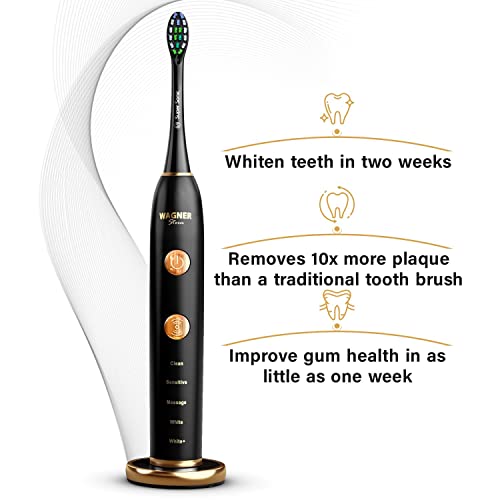 Wagner & Stern Whiten+ Edition. Smart Electric Toothbrush With Pressure Sensor. 5 Brushing Modes And 3 Intensity Levels, 8 Dupont Bristles, Premium Travel Case. #TOP2