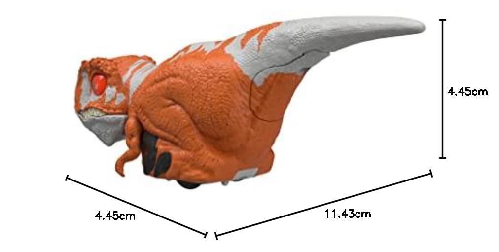 Jurassic World Dominion Uncaged Clicker Tracker Atrociraptor Figurka dinozaura, zabawka, prezent z interaktywnym ruchem i dźwiękiem, sterowanie kliknięciem (czerwona)