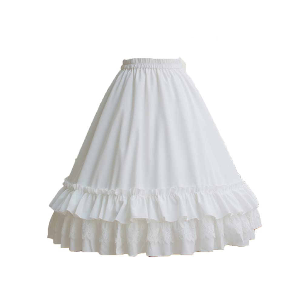 MYAYD Damen A-Linie Hoop Petticoat Unterrock Pannier Rüschen Chiffon Braut Kurz Crinoline für Lolita Ballkleid