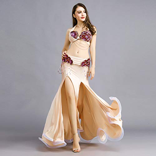 ROYAL SMEELA Women's Belly Dance Costume Skirt Bra & Belt Set