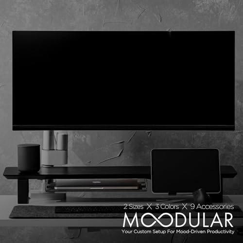 Image of ULTRARM Moodular Storage Tray Add-On for Slide Rails, Do Not Use Alone | Accessory Only, Steel with Felt Lining, Anti-Scratch, Custom-Fit Positioning, Clutter-Free Workspace, Black, MSA-TR