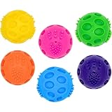 Pets & Play Lot de 6 balles couinantes pour chien | Jouets de dentition pour chien et santé dentaire | Stimulation sensorielle | Lot de balles à picots pour chien | Jouets solides et durables pour