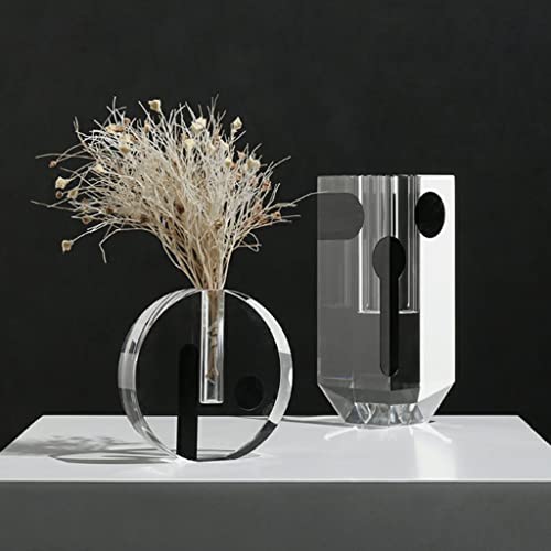Vase en cristal ornement de salon moderne et pot à fleur de table de bureau 21cm
