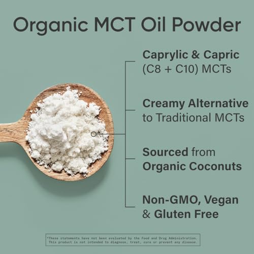 image for Sports Research Organic MCT Oil Powder - Keto & Vegan MCTs C8, C10 fro