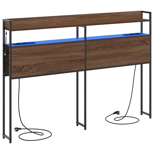 Gecheer Testata contenitore Rovere marrone 140 cm Legno multistratoTestiera Letto Velluto