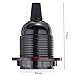 EFINEHOME Replacement 2 Pack E26 E27 Bakelite Black Color Medium Base Light Socket Keyless DIY Vintage Style Edison Lamp Holder Insert Light Bulb or Lampshade