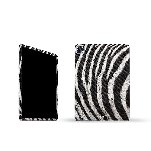 Image of MightySkins Carbon Fiber Skin Compatible with Apple iPad Pro 11 inch M2 4th Gen (2022) Full Wrap Kit - Zebra Closeup | Protective, Durable Textured Carbon Fiber Finish | Easy to Apply | Made in The USA