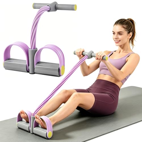 Image of Multifunction Tension Rope, 6-Tube Elastic Yoga Pedal Puller Resistance Band, Natural Latex Tension Rope Fitness Equipment, for Abdomen /Waist /Arm /Leg Stretching Slimming Training