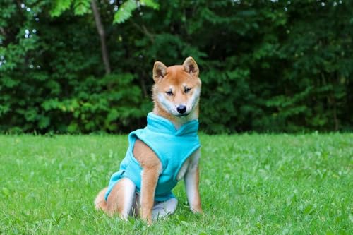 Image of JACKO & CO - Fleece Vest Dog Sweater with Leash Ring - Soft, Warm & Lightweight Pullover Coat for Small & Medium Dogs, Puppies & Cats - Cozy Fall /Winter /Spring Pet Jacket (Turquoise, Medium 6-10lbs)