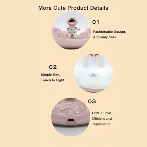 Lámpara de noche lunar recargable USB con control táctil miniatura 5