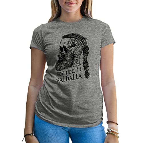 B&S Boutique See You in Valhalla T-Shirt Femme Gris Size M