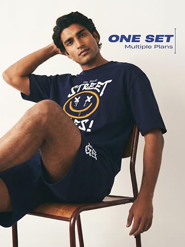 Image of Fflirtygo Men Graphic Print Cotton T-Shirt & Short Set for Men /Boys