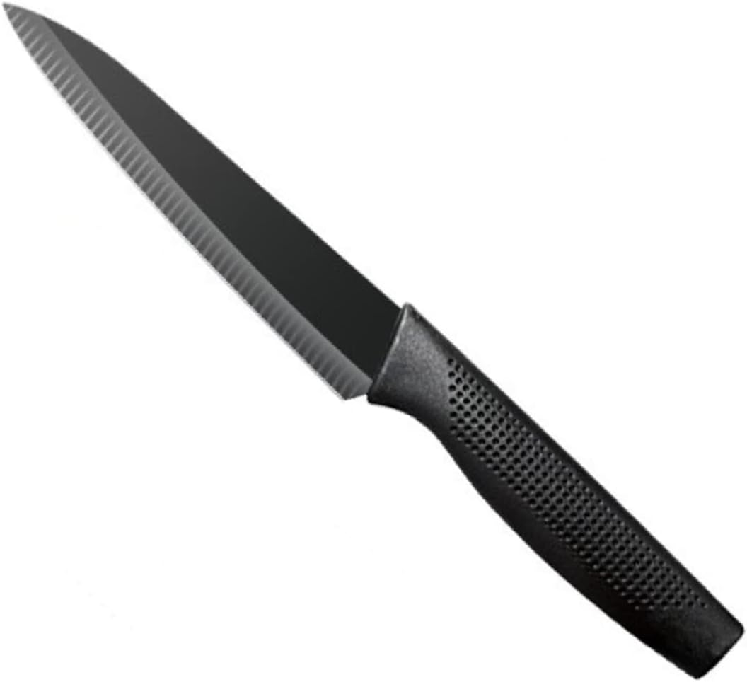 Stainless Steel Classic Paring Knife with Straight Edge, Razor-Sharp, Small Portable Pairing Knives for Vegetable Food, Black(1PCS)