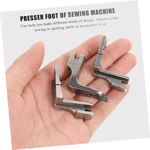 Set de 3 pies prensatelas para máquina de coser acero inoxidable miniatura 4