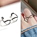 MoriAction Lunettes Mignonnes Doigt Ouvert Anneau Ins Anneau réglable Bijoux minimalistes pour Femmes Filles Cadeau d'anniversaire Couple Anneau (Mèche)