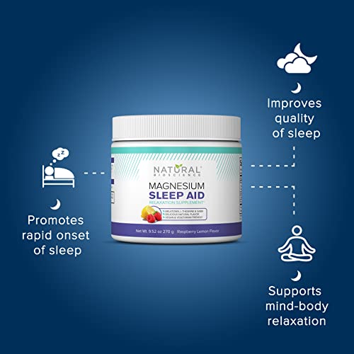 Magnesium Sleep Night Time Powder - Magnesium Citrate, Magnesium Glycinate With Melatonin, L-Theanine And Gaba Sleep Aid, Natural Sleep Supplement, Vegan, Gluten-Free, Raspberry Lemon Flavor #TOP3