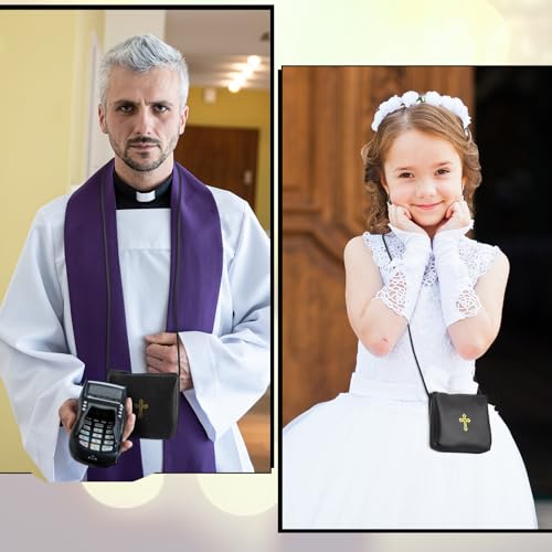 leather communion burse for pyx catholic pyx case with strap for communion host priests deacons gifts