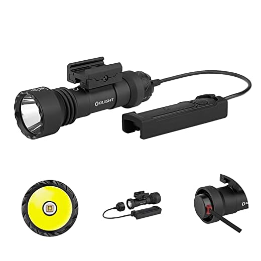 OLIGHT Javelot Tac 1000 Lumens Tactical Flashlight, Picatinny Rail Mounted Rechargeable Weaponlight with 600 Meters Long-Range Distance, Removable Slide Rail Mount and Remote Pressure Switch (Black)