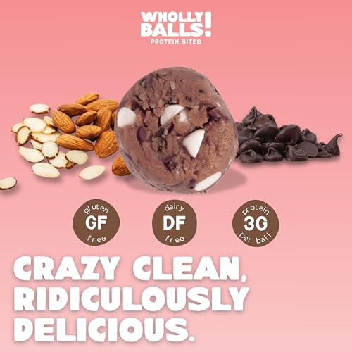 Image of Wholly Balls Protein Bites a€ inch Healthy Plant-Based Snack | High Protein, Low Sugar, Gluten-Free Energy Balls (Pack of 3, Rocky Roadie)